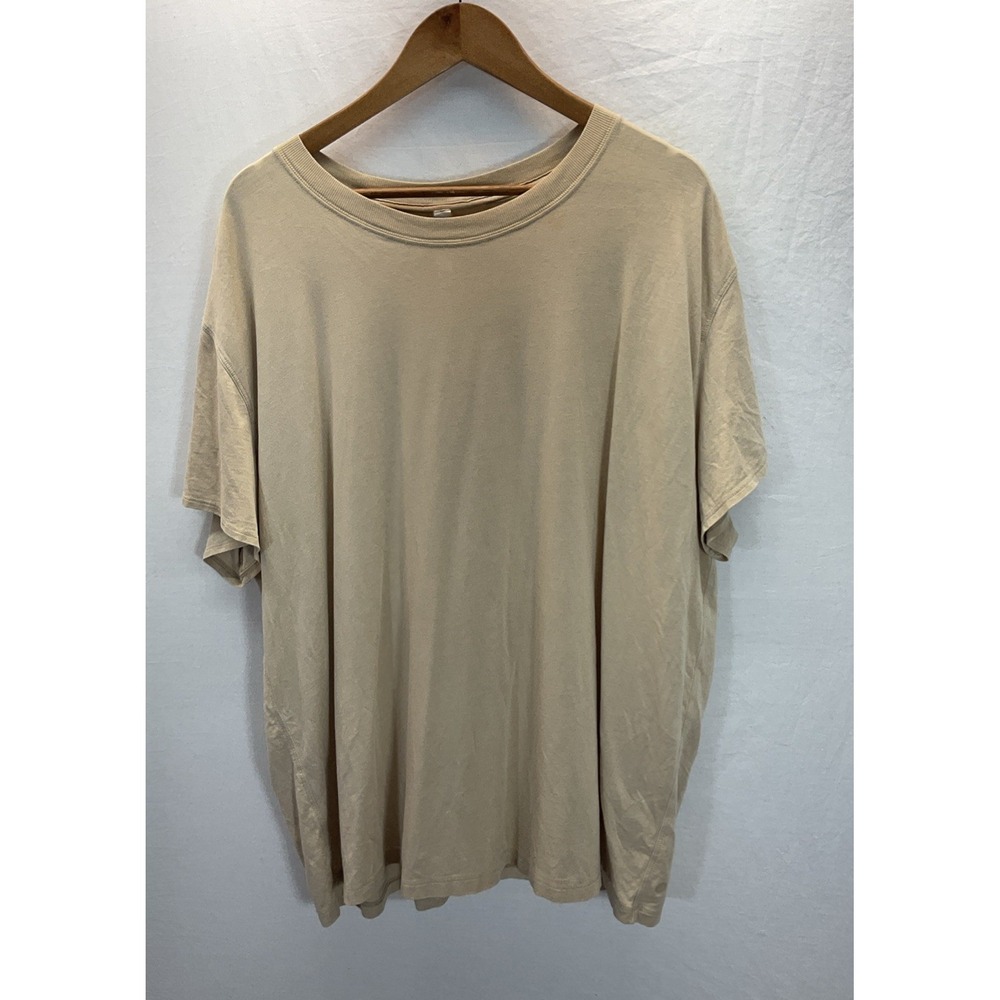 Lululemon Womens Size 18 Pima Cotton Scoop Neck Tee Quiet Luxury Plus Size Beige